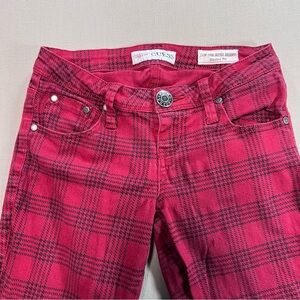GUESS Low Rise Super Skinny Maxine JEANS SZ 25 Red Black